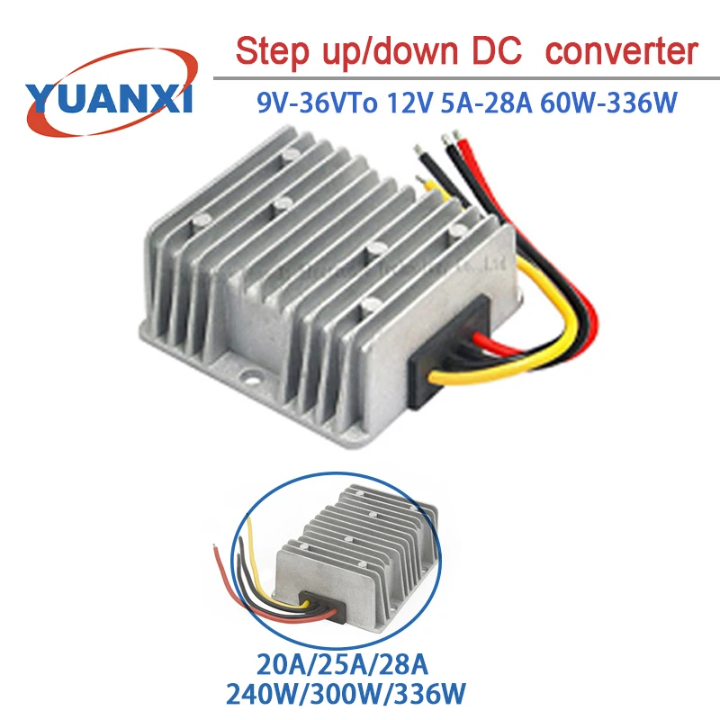 

Step up/down DC Converter 9V-36V TO 12V 5A 10A 20A 25A 28A 60W-336W dc dc converter