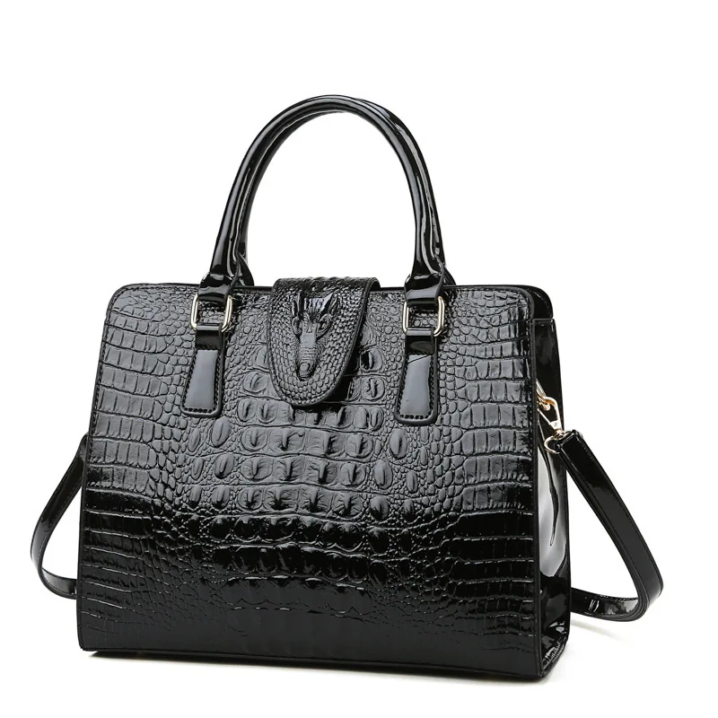 Сумка-портфель модные туфли с узором крокодиловая кожа сумки через плечо из