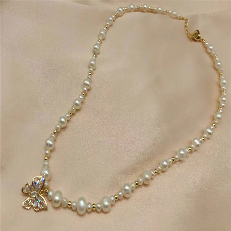 

New fresh water pearl butterfly necklace, Fashion Pendant, neckchain accessories manufacturer direct supply