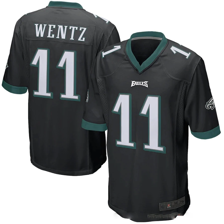 

Bilok вышивка американская майка Филадельфия Eagles 11 # Wentz одежда для фанатов для мужчин женщин мужчин детей Молодежный Футбол Регби Джерси курт...