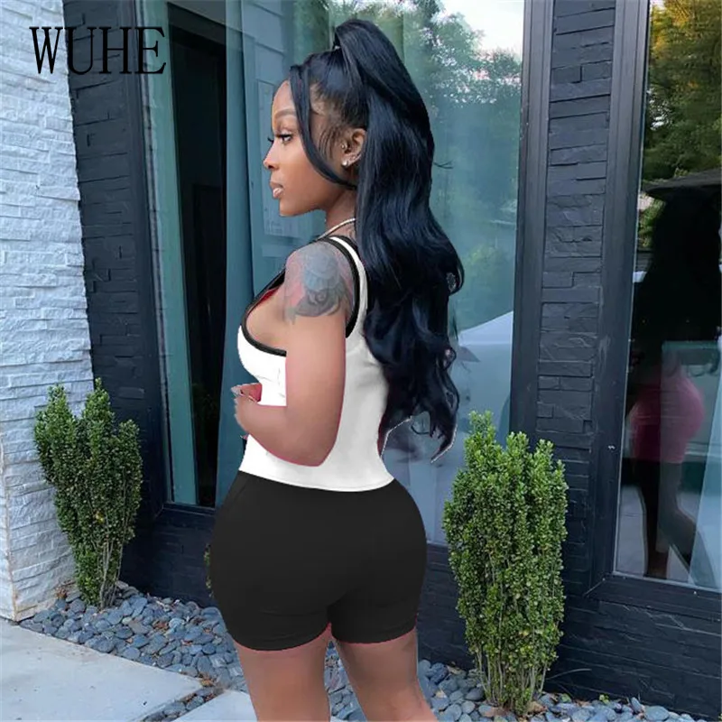 

YEYA Active Sweatsuit Summer Women's Set Tank Tops and Shorts Matching Set Elastic Sport Tracksuit Two Piece Set Fitness Outfit