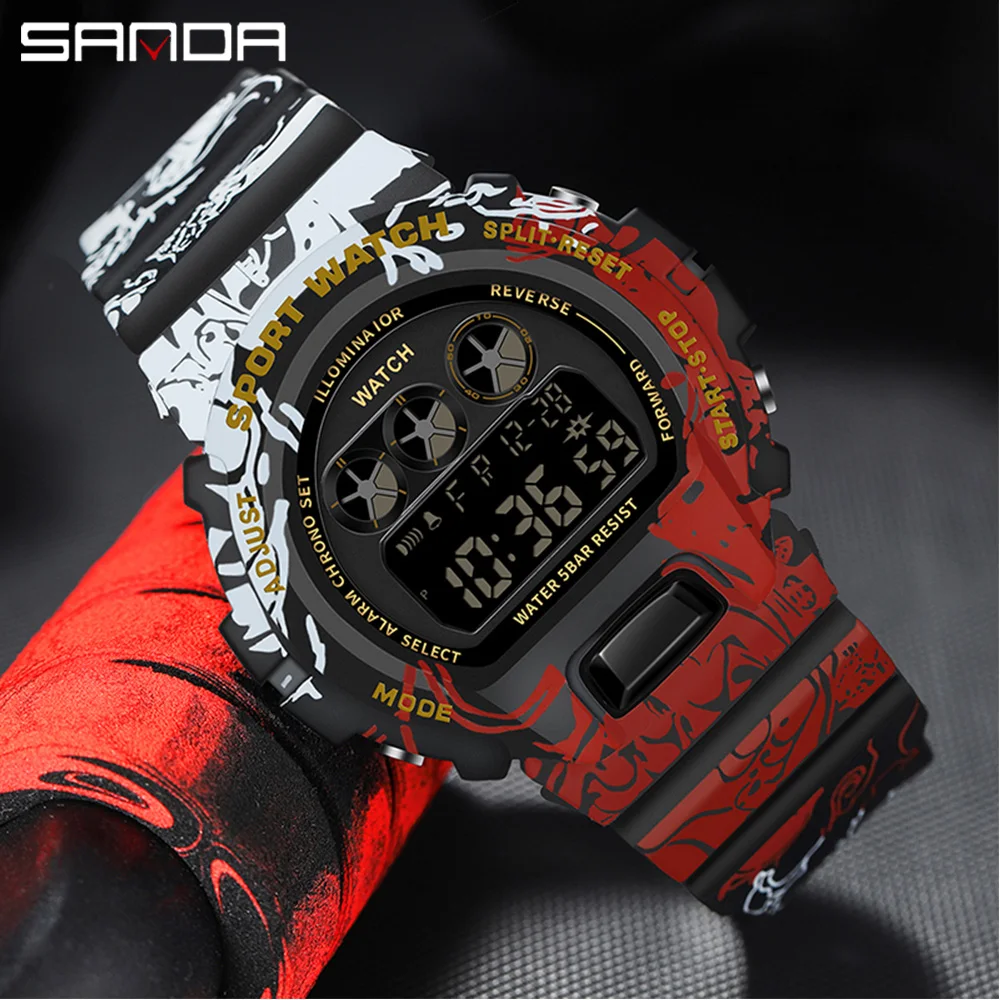 

SANDA Men Sports Watches Male Clock 50M Waterproof Fashion Digital Watch Military Multifunctional Wristwatches Relogio masculino
