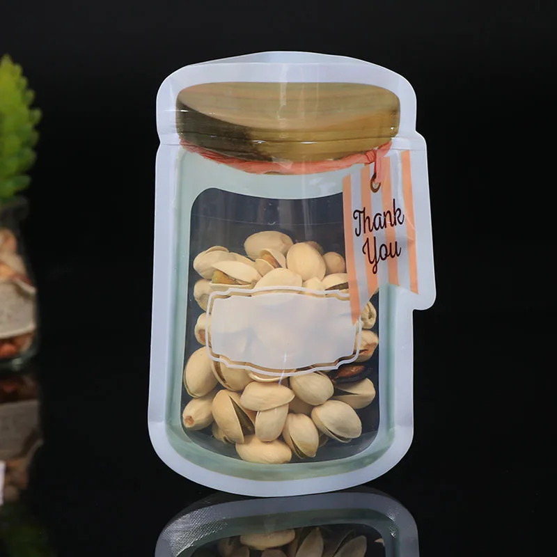 

New 10Pcs Reusable Mason Jar Bags Portable Mason Jar Zipper Bags Seal Food Saver Storage Bags Snack Sandwich Ziplock Bags