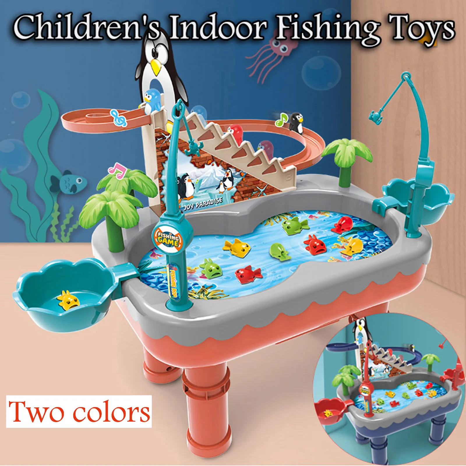 

Penguin Slide Magnetic Fishing Toy Pool Set Children's Baby Gifts Parent-child interactive Toys Game Baby Bath Toys Outdoor Toy