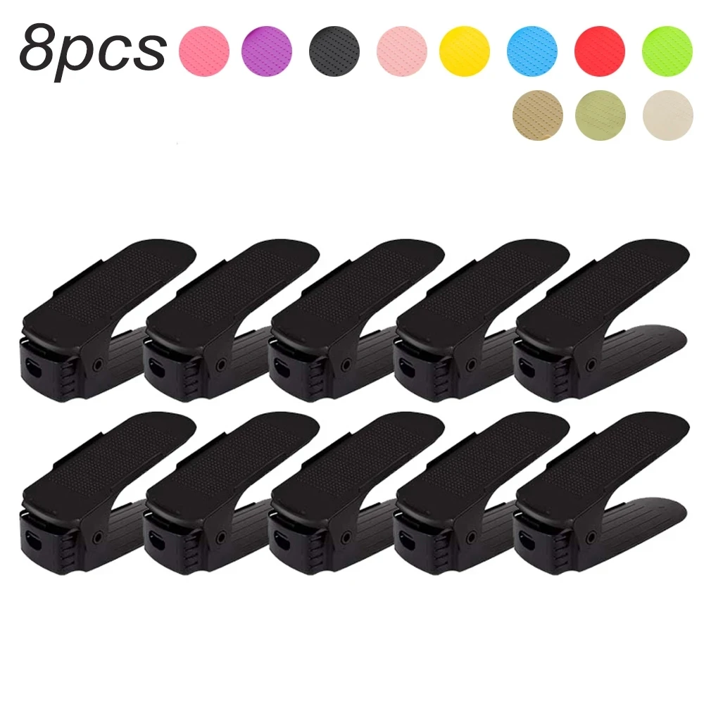 8 шт. полка для обуви регулируемый подставка прочный слот органайзер хранение