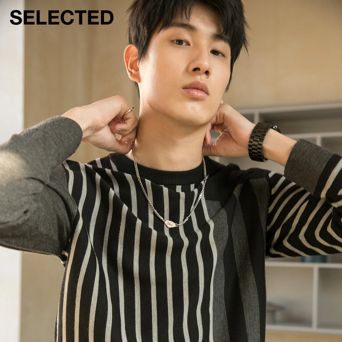 

SELECTED Men's Drop-Shoulder Knit Sweater with Wool S|420424013