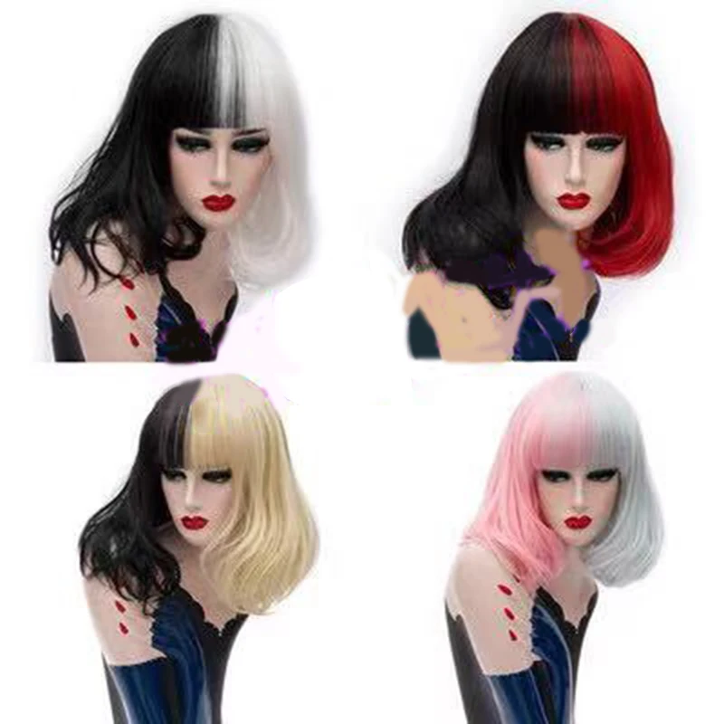 HAIRJOY синтетические волосы для женщин Черный Белый Средний прямой парик 4 цвета
