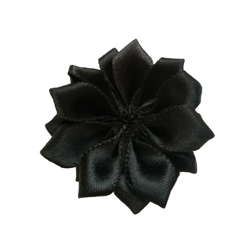 35-10pcs Nishine 1," 10 шт./лот 16 Petaled атлас с розочками лента цветы с жемчужной кнопкой используется для повязка на голову" сделай сам "заколки аксессуары для волос - Цвет: 35-10pcs