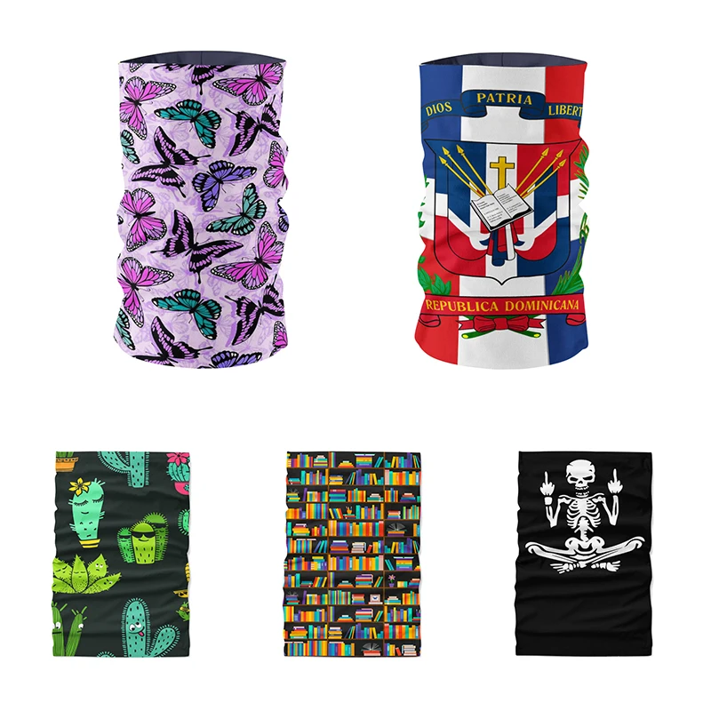 

New 3D Printed Men Hijab Scarf Female Neck Gaiter Magic Sports Tubular Mask Elastic Hand Strap Headband Hiking Dustproof Bandana