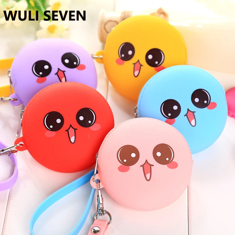 Миниатюрный круглый силиконовый кошелек WULI SEVEN с рисунком животного Женский для