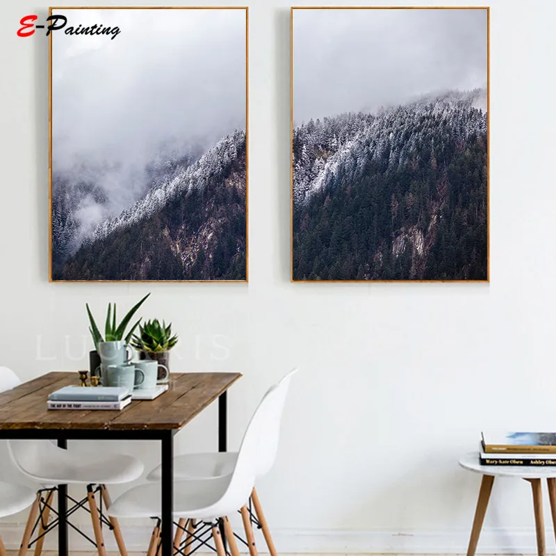 Настенная картина в скандинавском стиле постер на холсте Австрийские Альпы