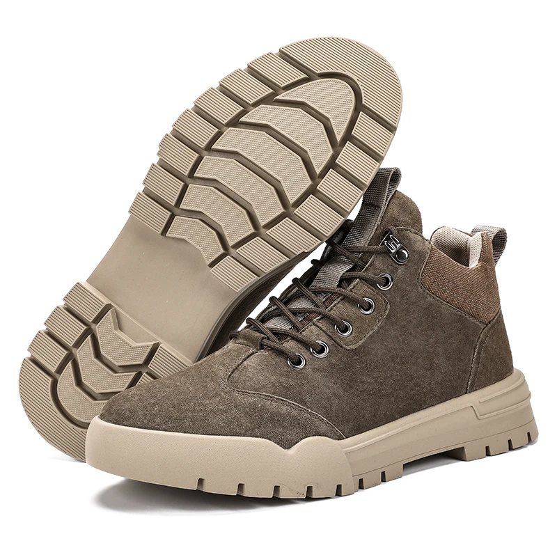 

Winter Fur Warm Outdoor Boots Men Shoes Male Adult Casual Ankle Rubber Anti-Skidding Boots Men work Shoes Tooling Shoes