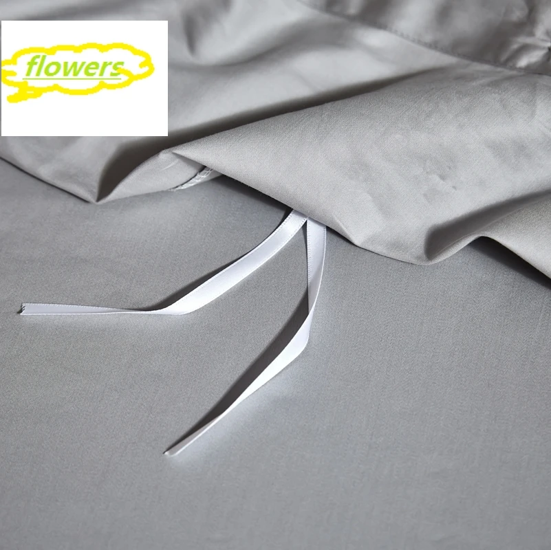 

SRF Silver Gray Bedding Set 100 Count Pure Cotton High Quality Home Decor Duvet Cover Fitted Sheet Elastic Band Luxury