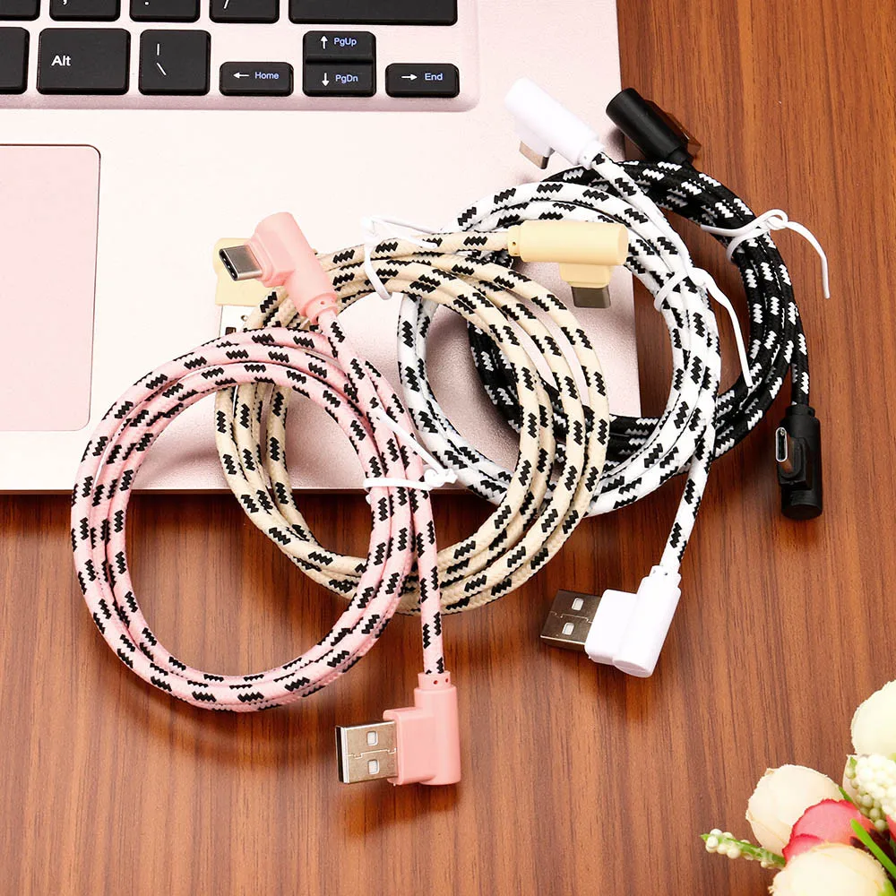 1 м USB Type C 2A для Samsung автоматическое отключение Быстрая зарядка нейлон Xiaomi
