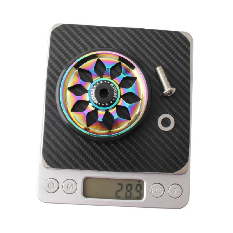 

1 Pair Bicycle Push Assist Wheel 6 Colors Aluminum Alloy Super Lightweight Wheels + Titanium Bolts For Brompton 65g/set 2