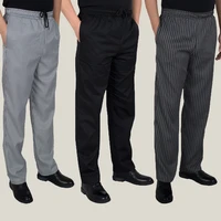 chef service cook uniform chef pant black white striped elastic red peppers restaurant uniform