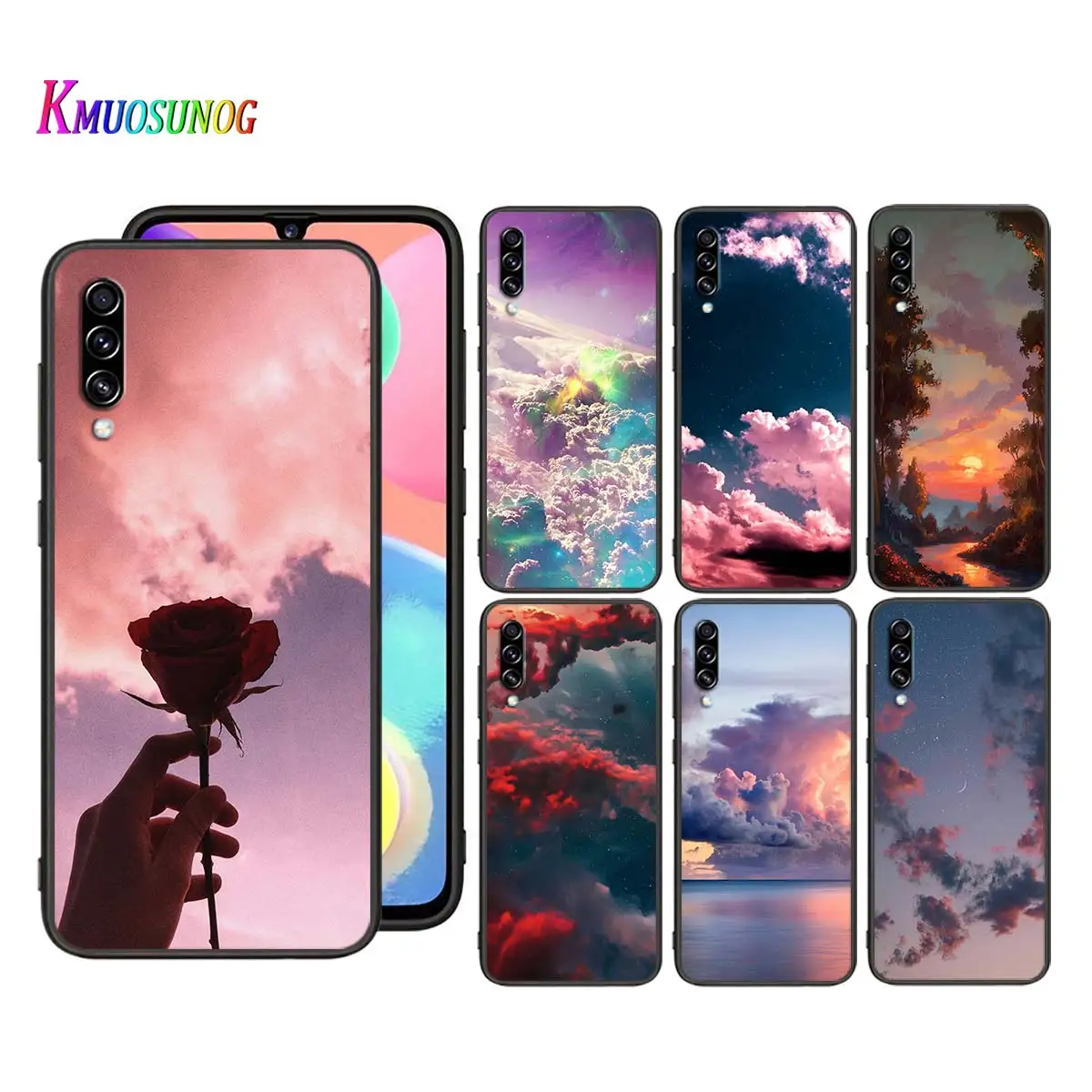 

Silicone Cover Beautiful Cloud Colorful for Samsung Galaxy A90 A80 A70S A70 A60 A50S A40 A30 A20E A20S A10S A10 Black Phone Case