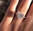 Классические блестящие большие циркониевые 925 Серебряное кольцо с сердечком женские ювелирные изделия свадебное любовное кольцо для невесты Любовь навеки женские ювелирные кольца для женщин