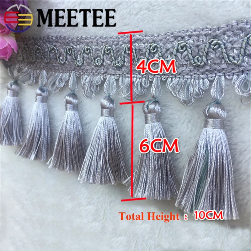 1\2m Meetee 10cm Polyester Tassel Lace Trim DIY Handmade Curtain Textile Pillow Hanging Fringe Wedding Accessories Sofa Decor | Дом и сад