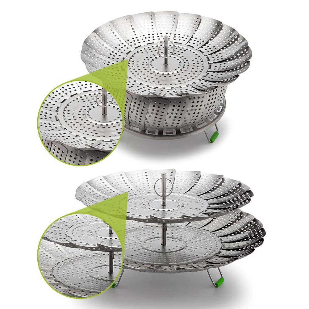 

Vegetable Steamer Basket - Stainless Steel Folding Double Steamer for Instant Pot Accessories/Pressure Cooker