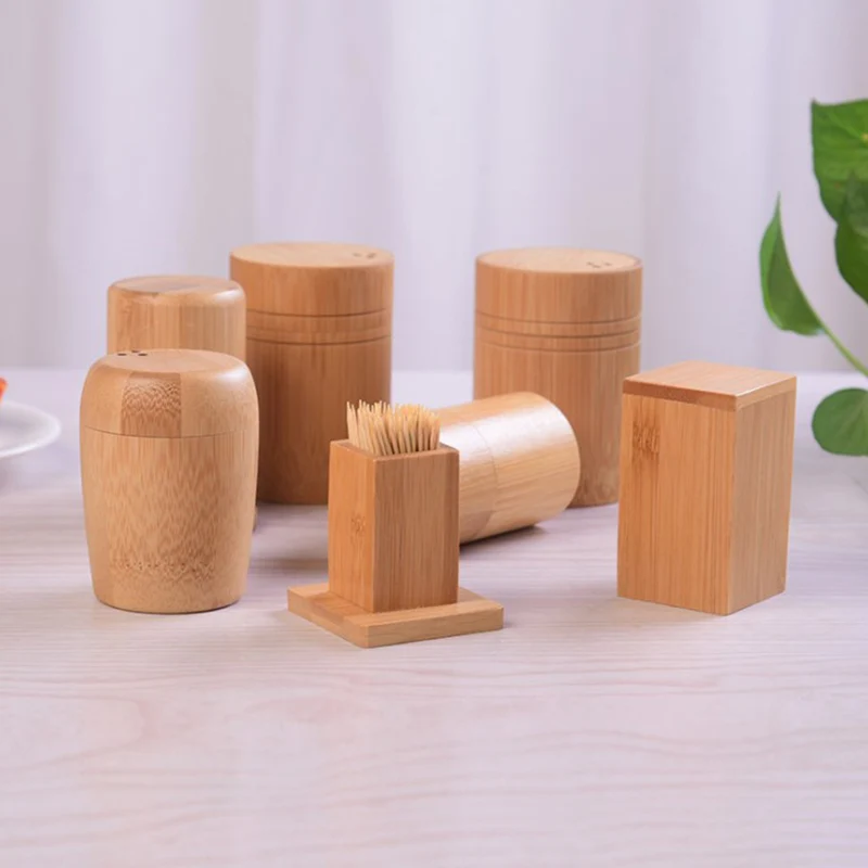 

Новый бамбуковый ящик для зубочисток с крышкой, квадратный резервуар, искусственный бамбуковый деревянный домашний кухонный инструмент, Д...