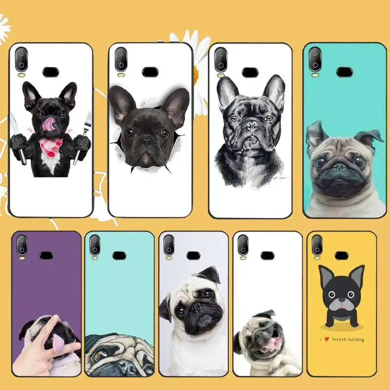 NBDRUICAI Pug Французский бульдог ТПУ черный чехол для телефона Корпус Samsung A10 A20 A30 A40 A50