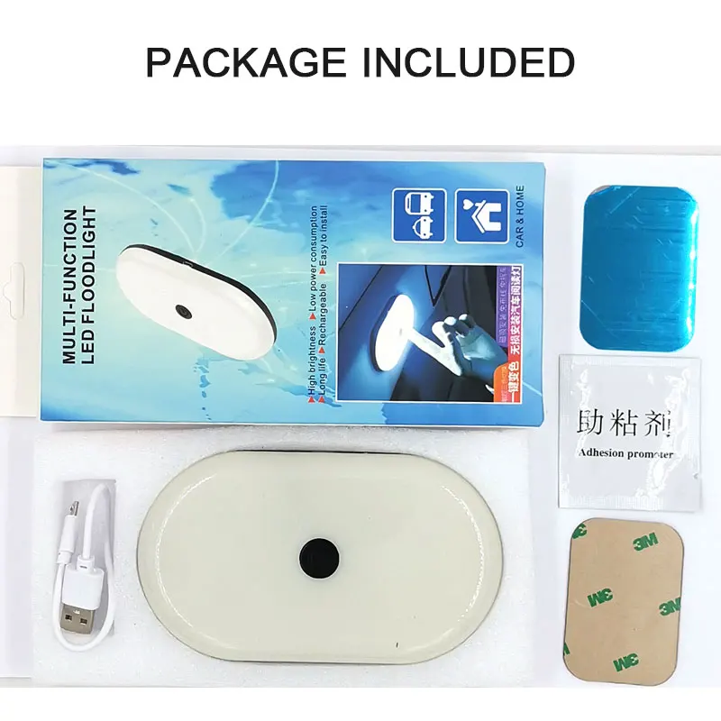 

Free Installation Rechargeable Car Indoor Light 5V Cold Blue White Three Colors Car Reading Lamp Decoration Emergency Lights