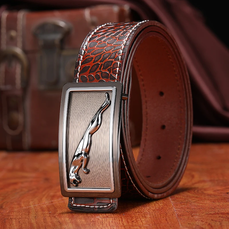 Мужской классический ремень MINGLILONG Черный Повседневный из натуральной кожи