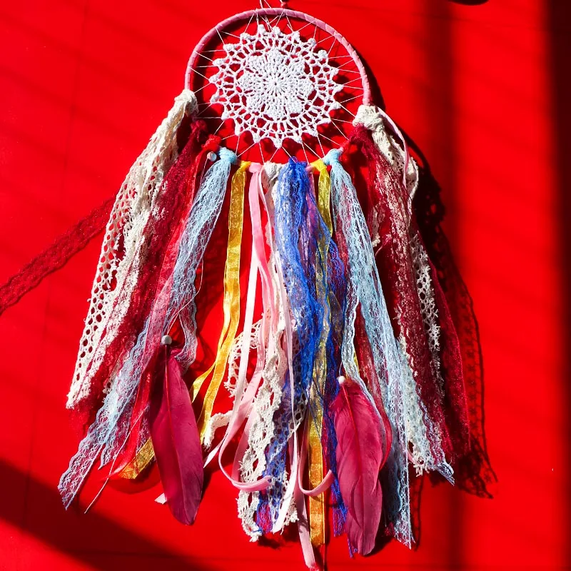 Красочные Ловец снов ручной работы сеть с кисточкой Скандинавское украшение для