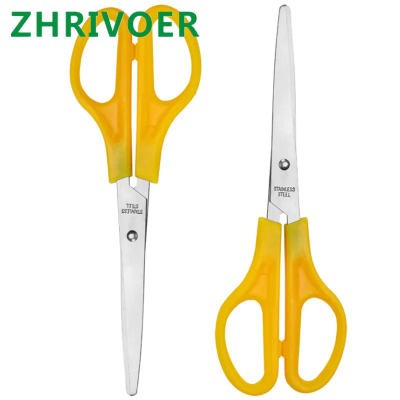 

Stainless steel office scissors, color plastic student scissors, manual paper cutting scissors, safety scissors, customized160mm
