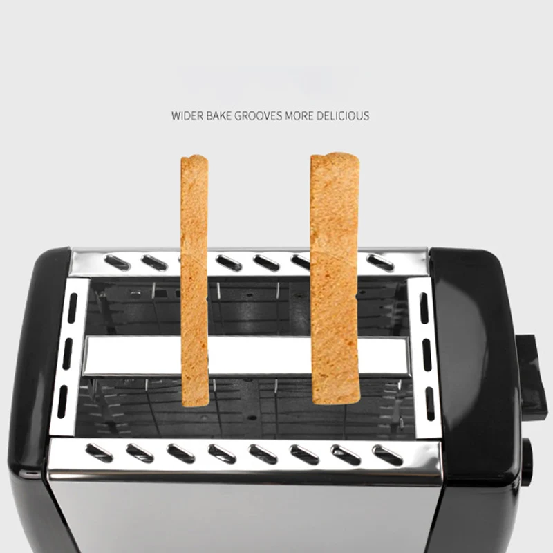 

Automatic Toaster, Toaster With 2X Wide Width Slits For Up To 4X Discs, 6X Silk Steps With Hot Roll For Croissants, Bagels, Euro