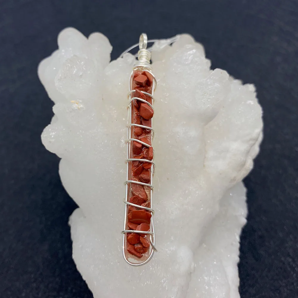 

Natural Stone Crystal Pendant Turquoise Irregular Shape Pearl Inlay Manual Winding DIY Making Necklace Accessories Charm