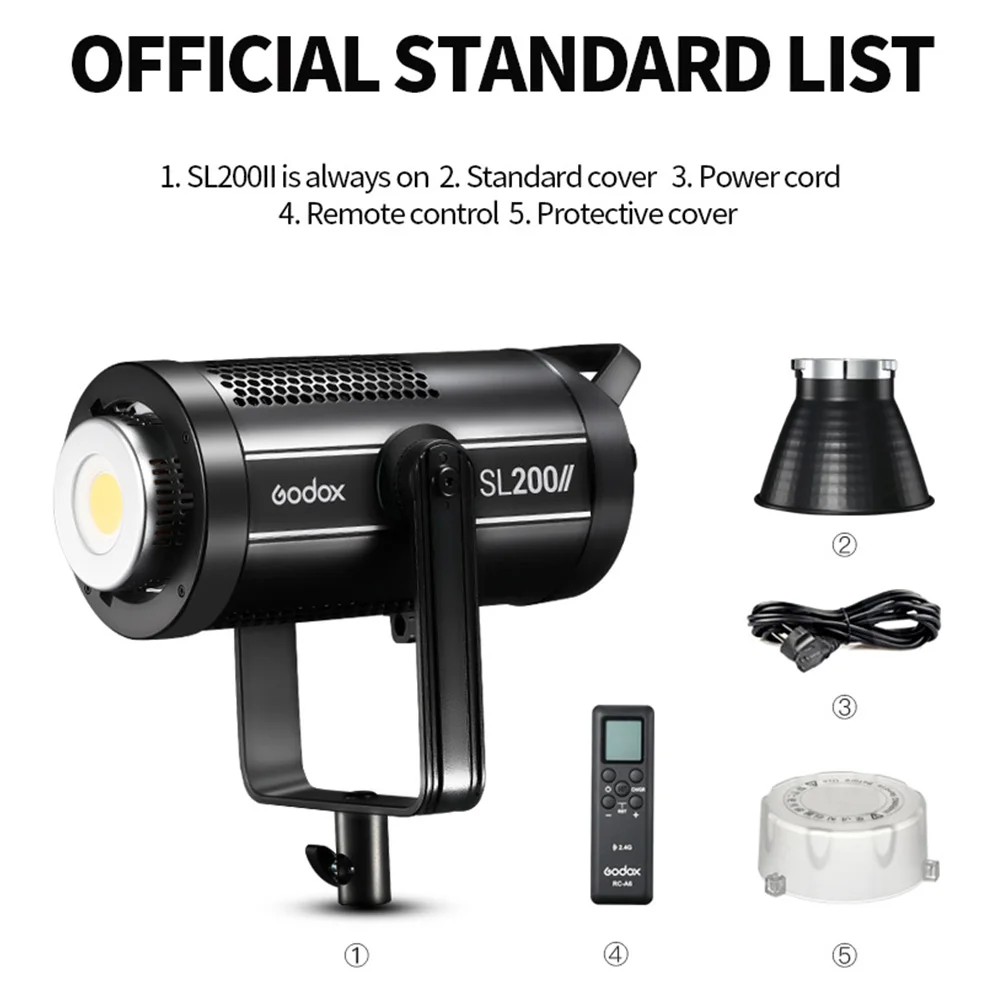 Godox SL200II SL-200W II Светодиодный светильник для видеосъемки 200 Вт Bowens Дневной