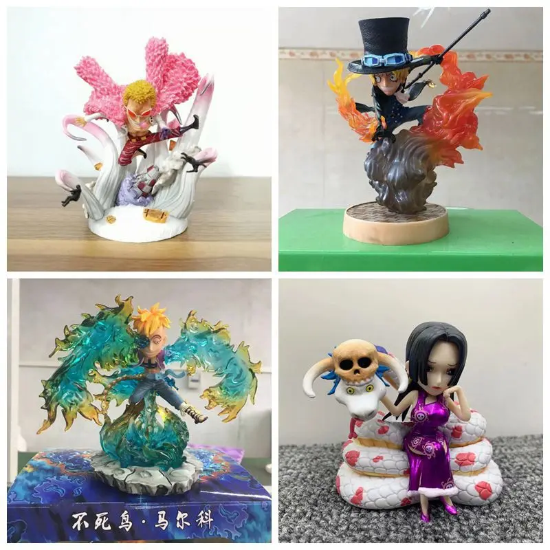 

Anime 1/10 Scale Painted Figure One Piece Battle Version Marco Ace Sabo Boa Hancock Mini Action PVC Figures Toys Brinquedos 10CM