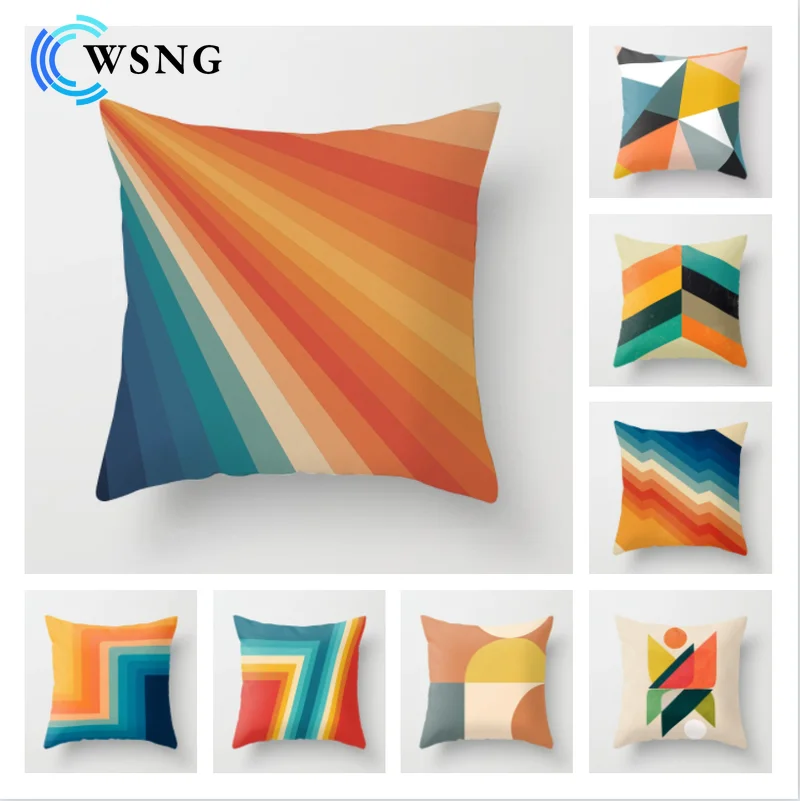 

Creative Geometric Pattern Plush Pillowcase Car Office Waist Pillowcase Bedroom Sofa Furniture Decorative Pillowcase 45*45cm