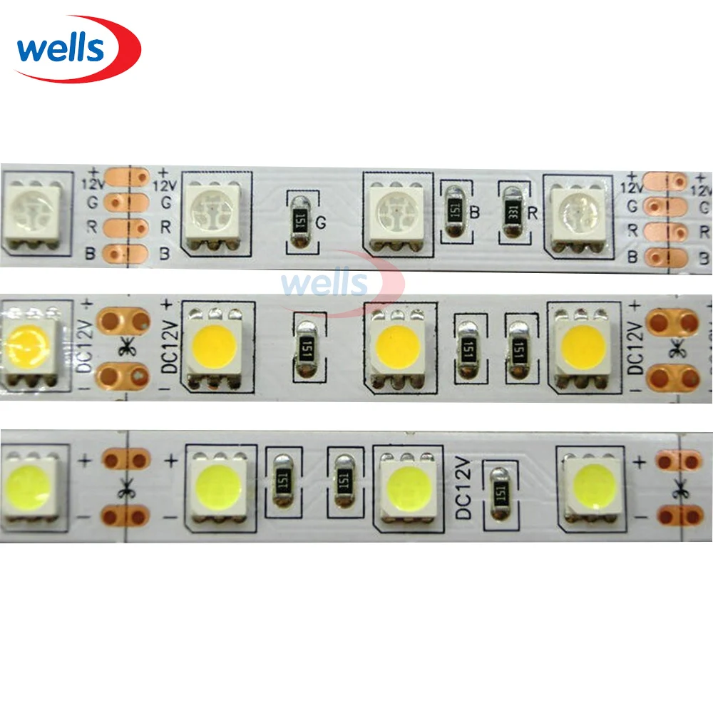 Бесплатная доставка Светодиодная лента 5050 гибсветильник 60 светодиодов/м 5 м 300