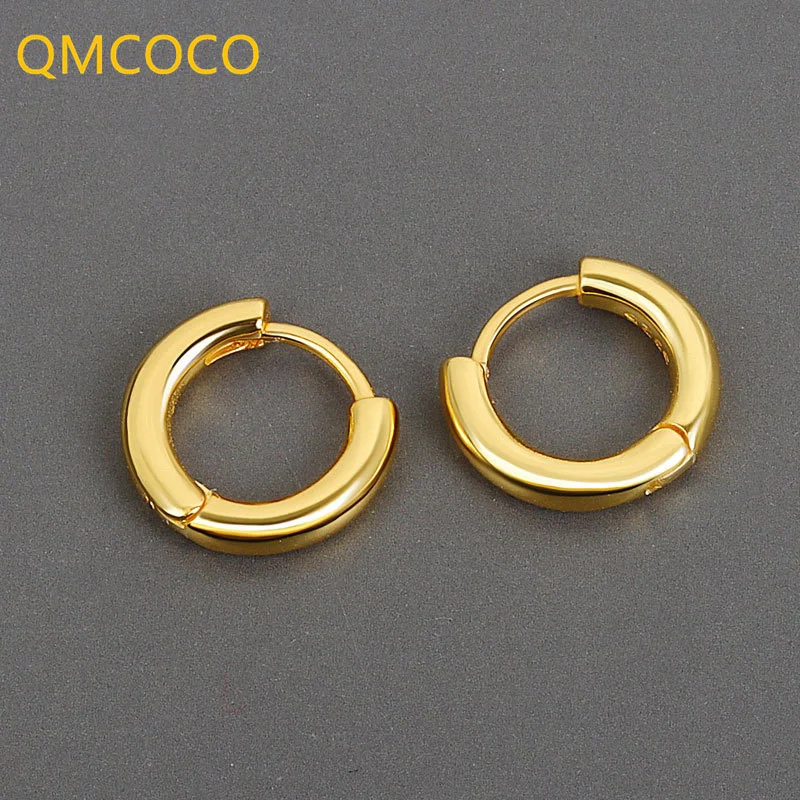 

QMCOCO 925 Серебро новый стиль круглые глянцевые круглые серьги женские винтажные модные изысканные ювелирные изделия ручной работы подарок 2021...