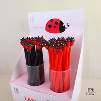 48pcs gel pens silica gel ladybug black colored kawaii gel ink pens pens for writing cute stationery office school supplies