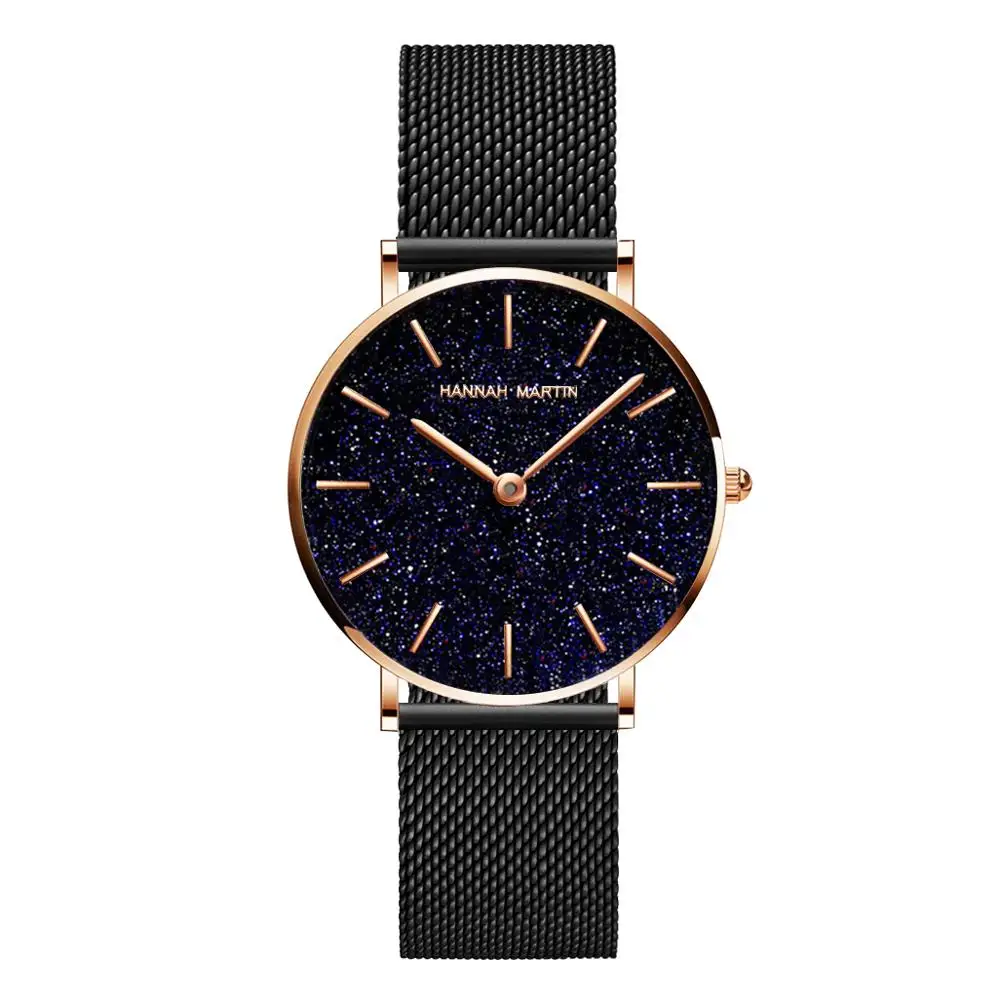 

Women Watches New Flash Stars Stainless Steel Rose Gold Mesh Unique Simple Casual Quartz Waterproof Wristwatches Clock Hot Sale