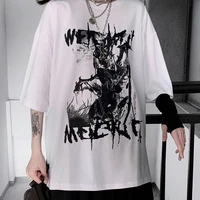 emo anime goth tshirt women oversized emo punk harajuku summer top dark aesthetic fairy grunge alt plus size alternative clothes