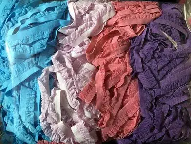 light purple pink 8 метров эластичная кружевная отделка Розовый Синий Красный кружевная лента для самодельного украшения одежды кружевная ткань с рюшами материалы для рукоделия - Цвет: light purple pink
