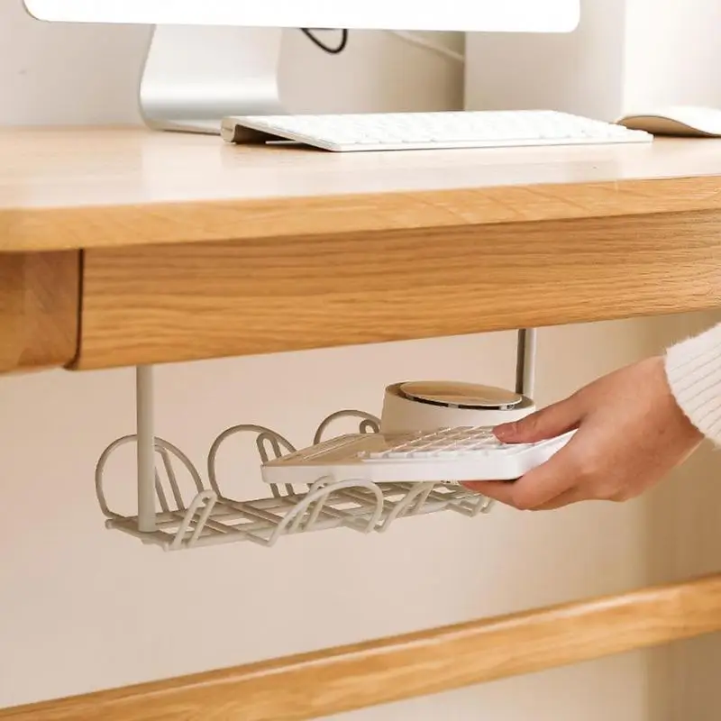 

1PC Shelf Adhesive Strong Hanging Basket Table Bottom Power Cable Wire Organizer Socket Storage Household Accessory