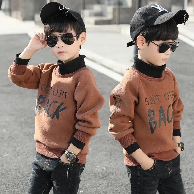 

2021 Children's Sweater Boys Autumn Winter Baby Warm Wool Tops for Kids Clothes Pullover Sweater T-shirt Bottoming Shirt Tide fo