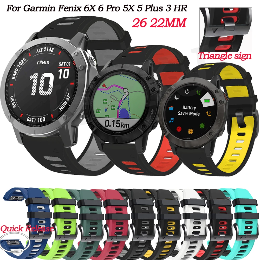 

26 22mm Sport Silicone Wrist Strap Smart Watchband Descent Mk1/Mk2 Bracelet For Garmin Fenix 6 6X Pro 5 5X Plus 3HR 935 945 Band