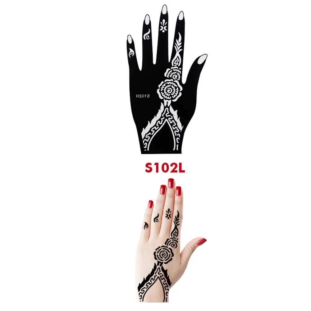 Листы индийская тату хной набор трафаретов для Для женщин и девочек палец 10 5 см X