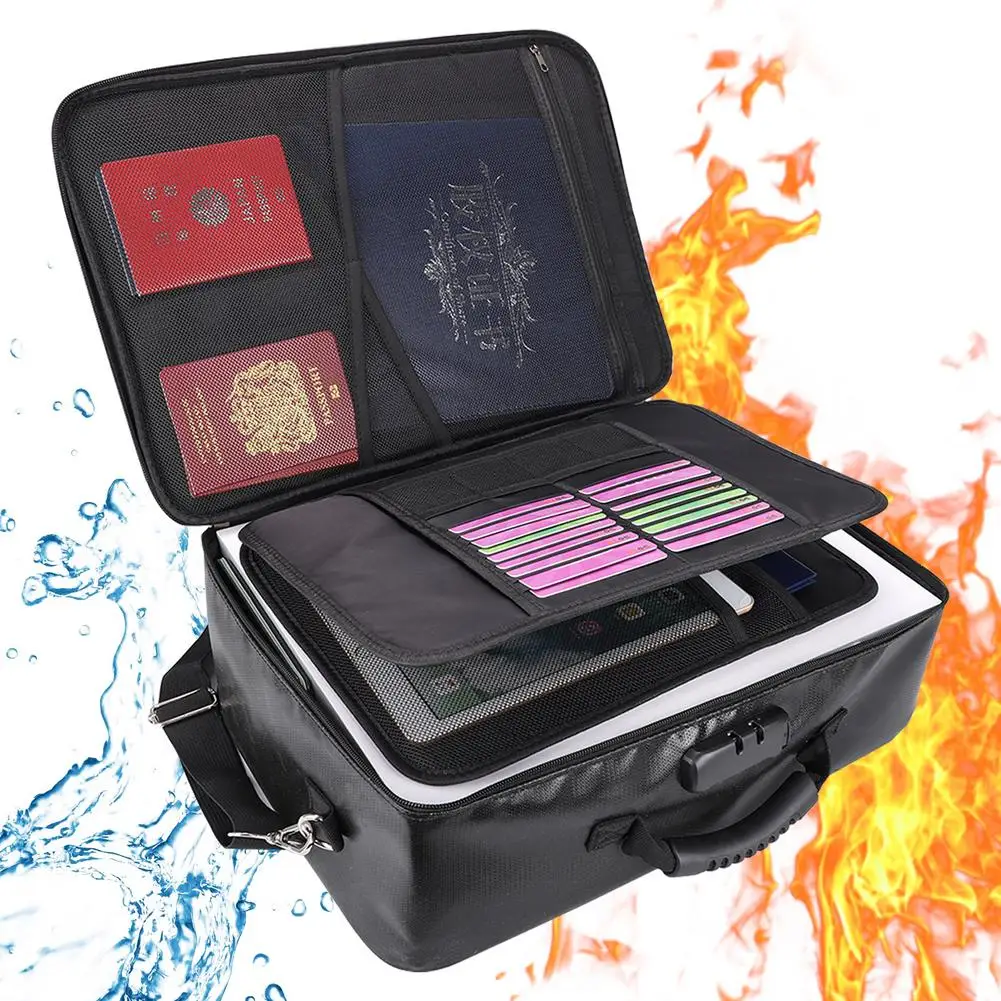 

Сумка для хранения документов, водонепроницаемая, многослойная посылка с замком