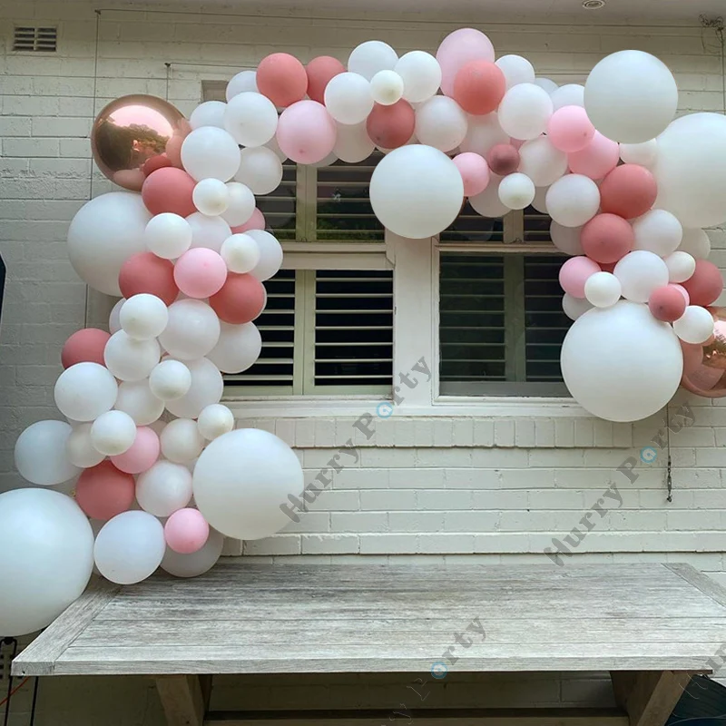 

121 шт. Свадебная вечеринка украшения гирлянды для фона из розового золота покрытые фольгой шары Baby Shower 1St 30Th на день рождения аксессуары пода...