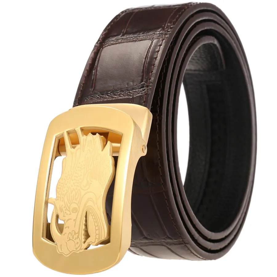 

Men Automatic Buckle Genuine Leather Waistband New Leather Belts for Men First Layer Cowhide Strap