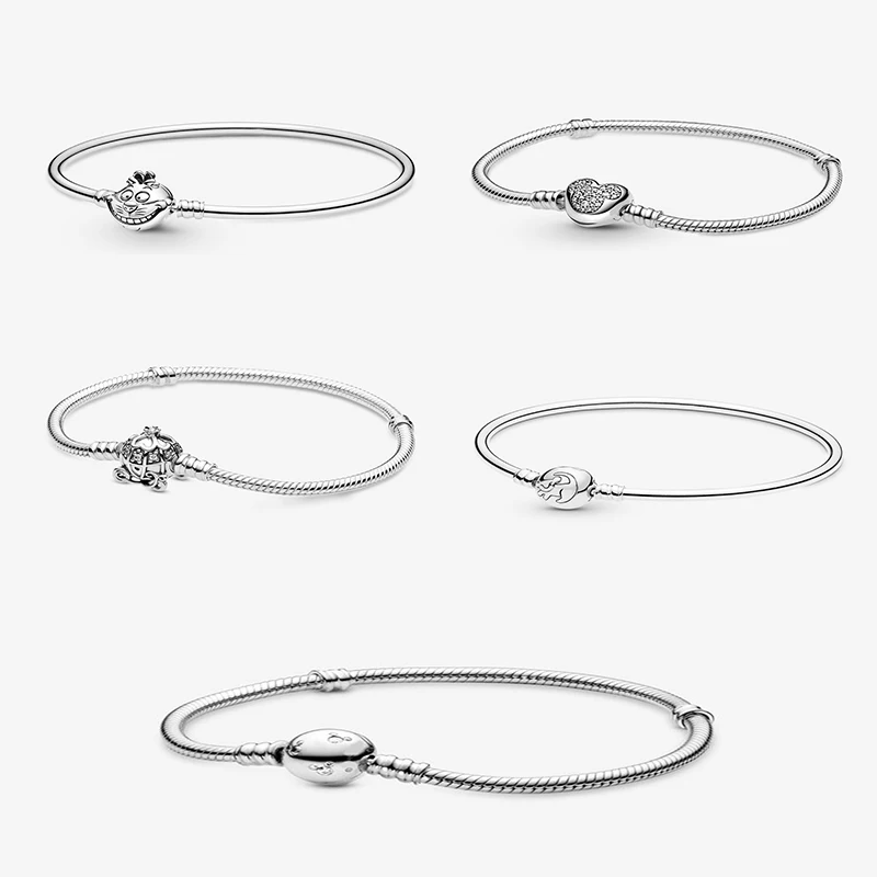 

2021 bracelet female 925 sterling silver pumpkin Cheshire cat snake chain bracelet with bone women's unique charm jewelry gifts