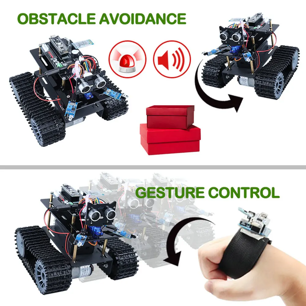 New SmarTank Robot Car Kit IR control for Arduino Nano DIY Education Programming Learning with Tutorial | Электроника